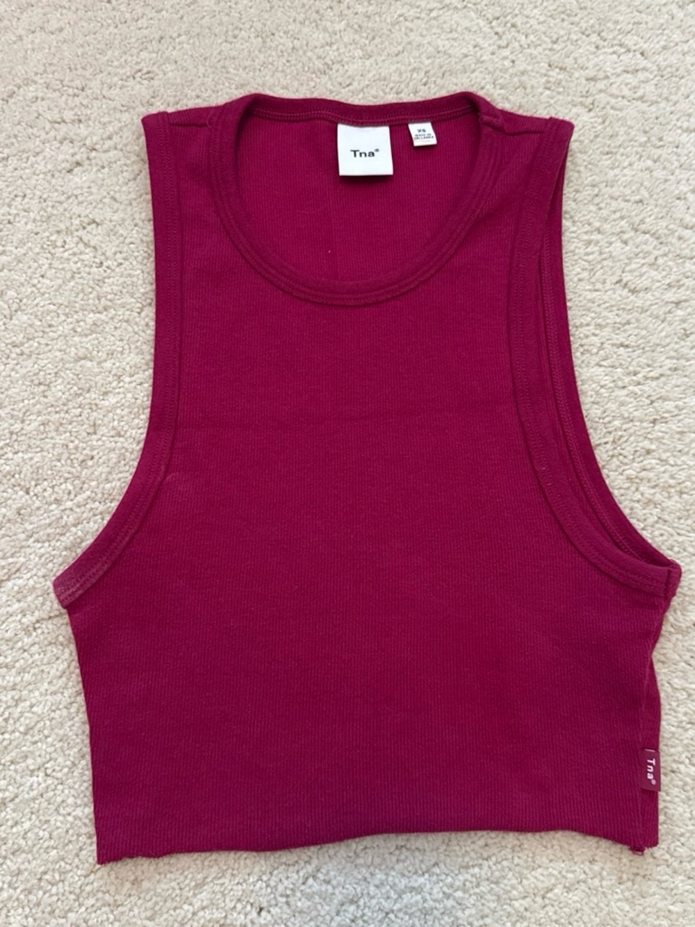 TNA Women's Ribbed Tank Top in Wine